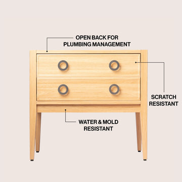 Corbin Modern Classic 1-Drawer Bath Vanity Base Only (Sink Basin Not Included)